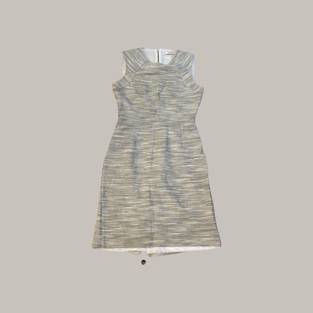 Mango US 4 Heather Grey Midi dress sleeveless full back zip GUC